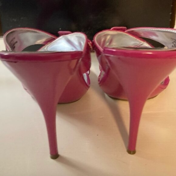 Colin Stuart Fuchsia Pink Heels w Buckle Manmade Patent Leather Womens size 7.5 - Picture 15 of 15